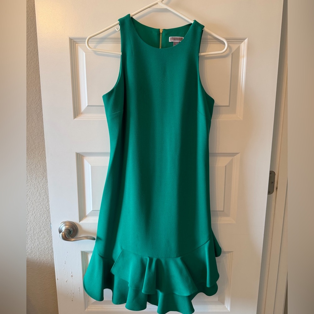 Chelsea28 Vibrant Green Ruffle Hem Mini Dress